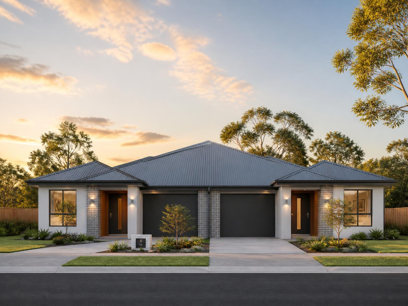 Modern Australian investment property at sunset